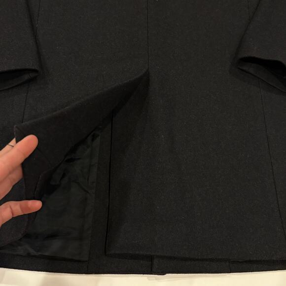 Theory Belvin Coat Mens Size Medium Black Wool Cashmere Blend Preppy Career - Picture 4 of 15